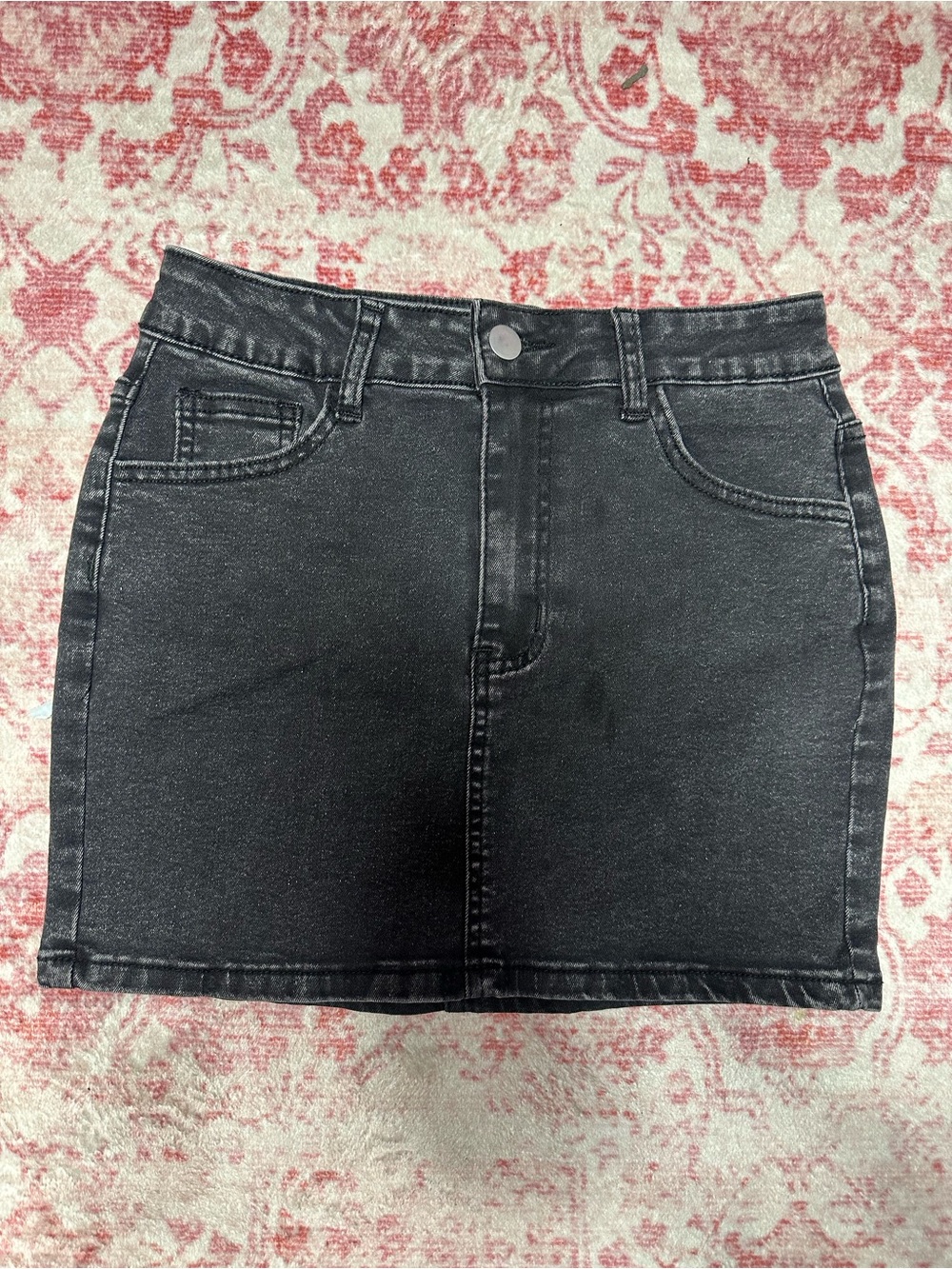 Amazon Black Washed Denim Mini Skirt - Women